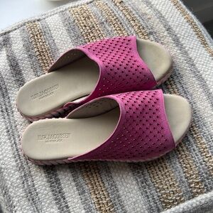 Ilse Jacobsen Pink Open-Toe Slide Mules